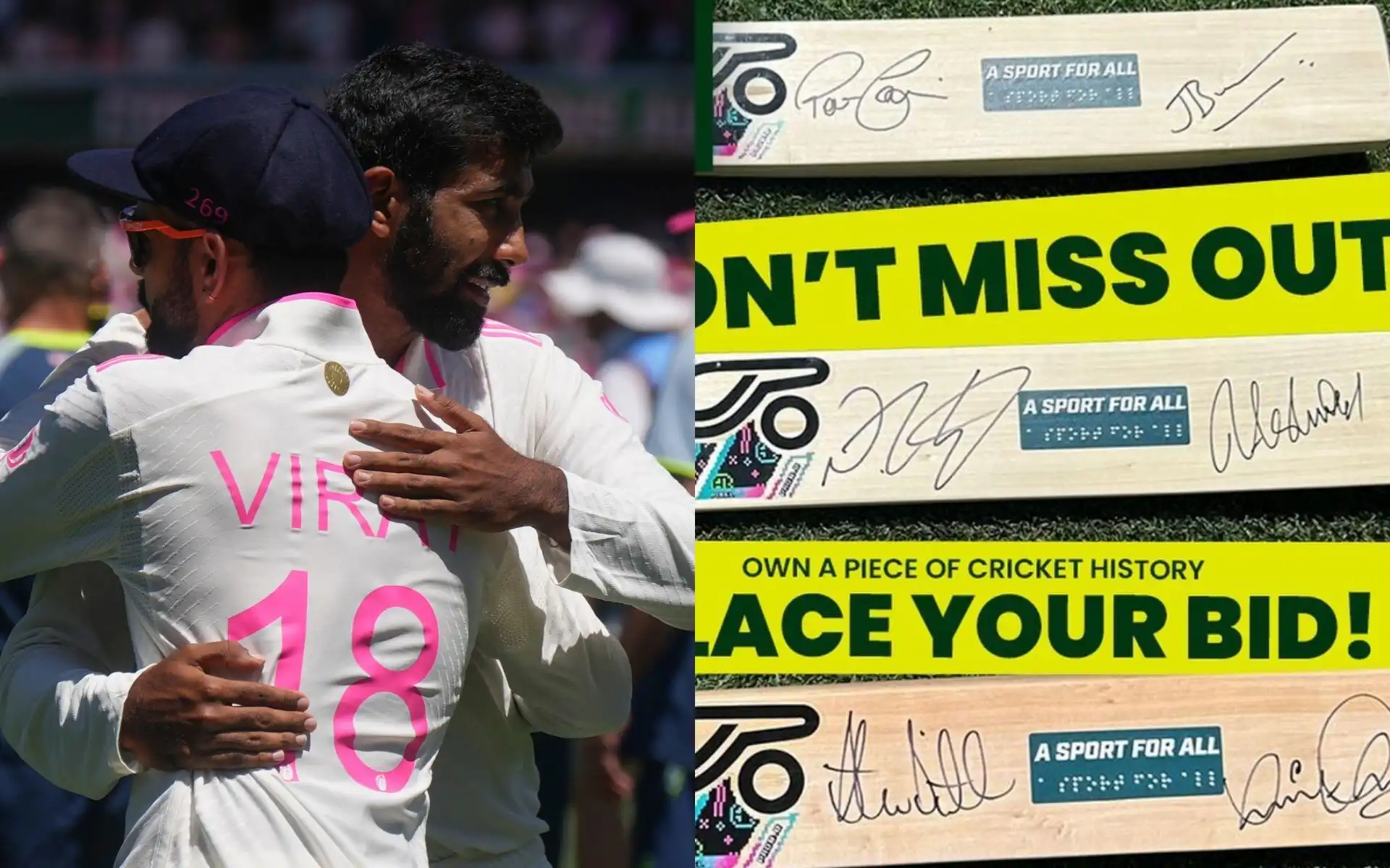 Sports For All! Nathan Lyon Donates Virat Kohli, Bumrah And Steve Smith Signed Bats For NCIC